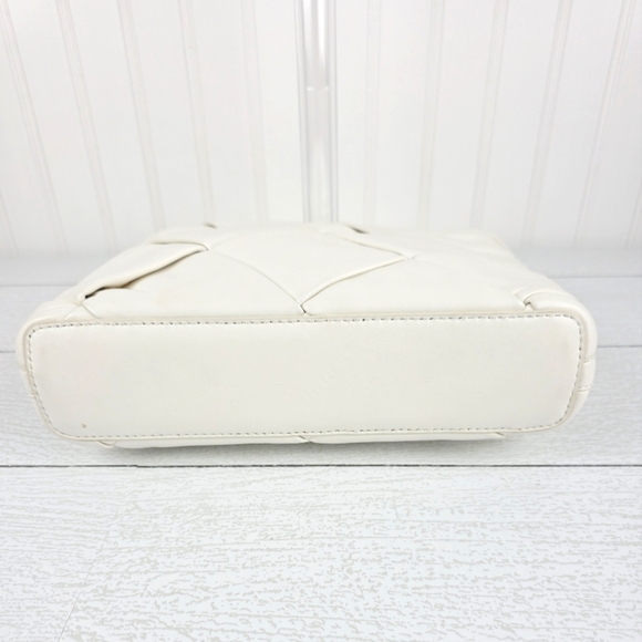 ANTONIO MELANI‎ Leather Elegant White Woven Handbag - Picture 3 of 12